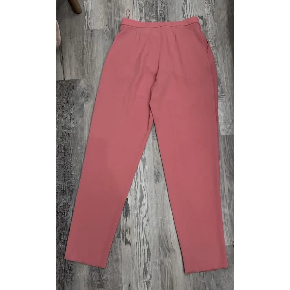 Emporio Armani Dress Pants Women’s Size 6 Straight Pockets Trousers Salmon Pink - Picture 3 of 7
